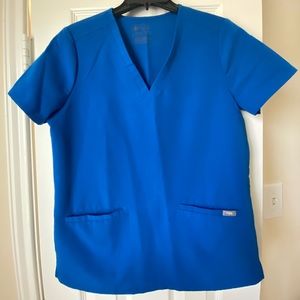 Figs Scrubs Casma 3 pocket Blue Top
